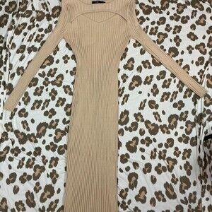 Lillusory Tan Bodycon Dress